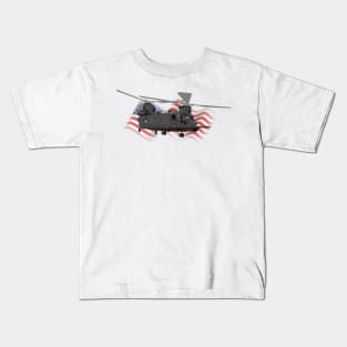 Patriotic MH-47 Chinook Helicopter Kids T-Shirt